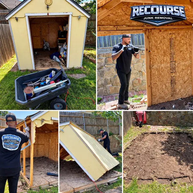 Backyard shed demolition from start to cleared ground